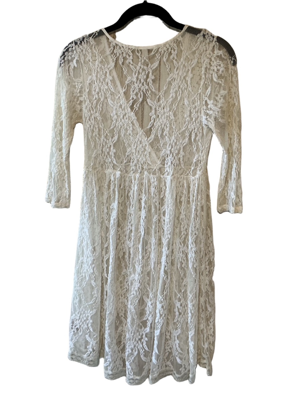 Free People Hi-Low White Lace Dress Boho Cover-Up Festival Fairycore Ethereal 2 - Picture 2 of 9
